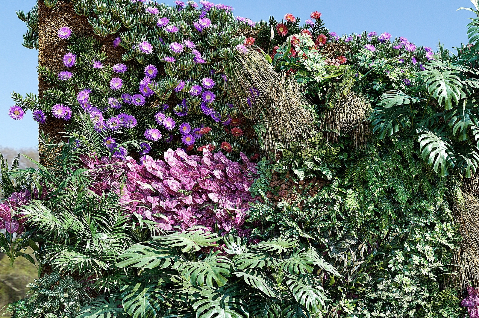 现代植物墙3D模型下载【ID:1109915833】
