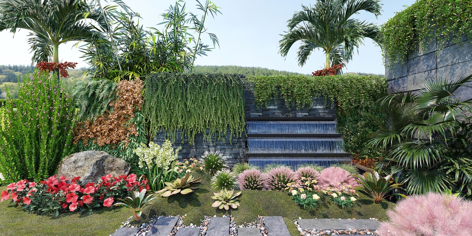 现代植物堆3D模型下载【ID:1109917994】