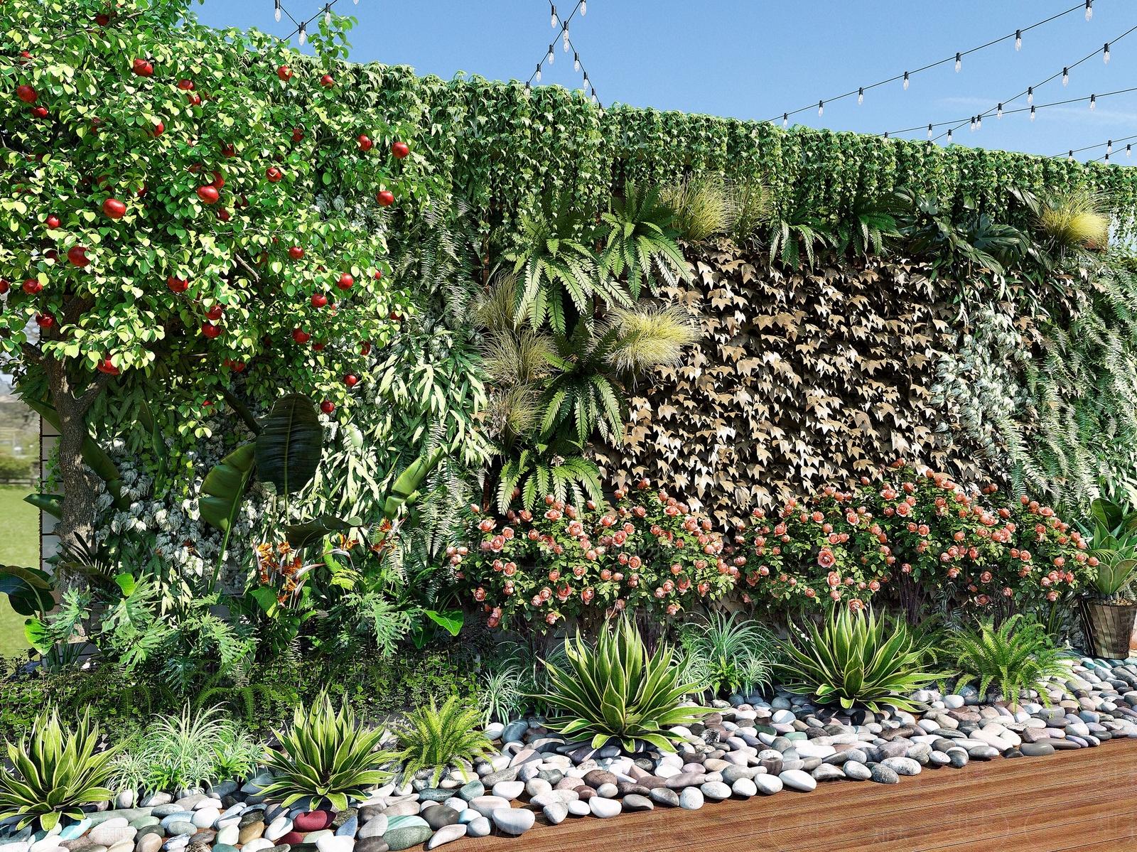 现代植物墙3D模型下载【ID:1109917862】