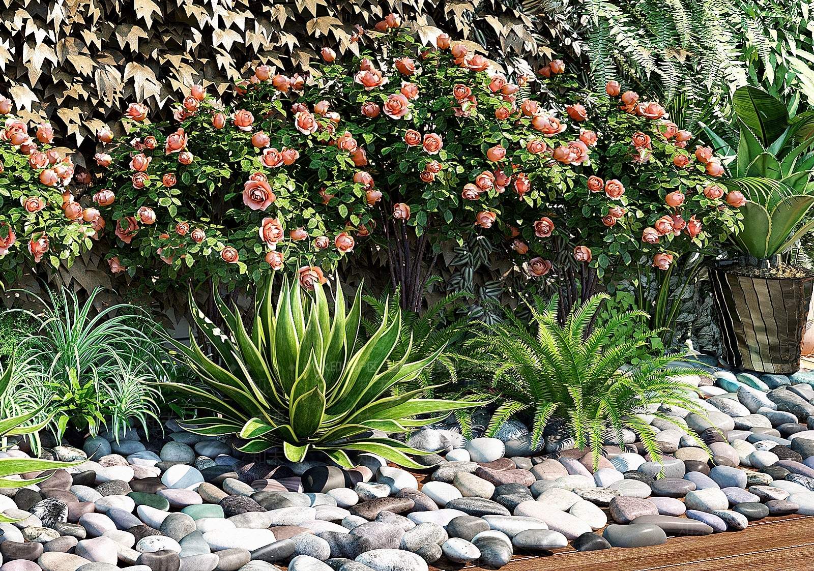 现代植物墙3D模型下载【ID:1109917862】