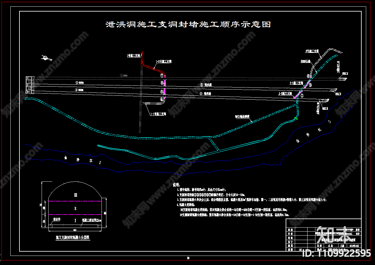 泄洪隧洞开挖施工组织设计相关图cad施工图下载【ID:1109922595】