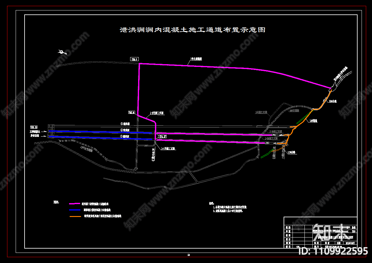 泄洪隧洞开挖施工组织设计相关图cad施工图下载【ID:1109922595】