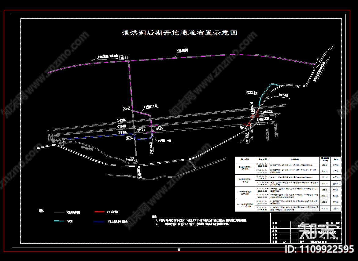 泄洪隧洞开挖施工组织设计相关图cad施工图下载【ID:1109922595】