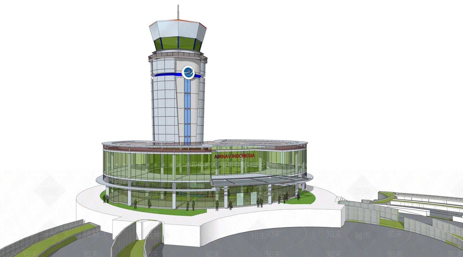 现代飞机塔台建筑SU模型下载【ID:1109924005】