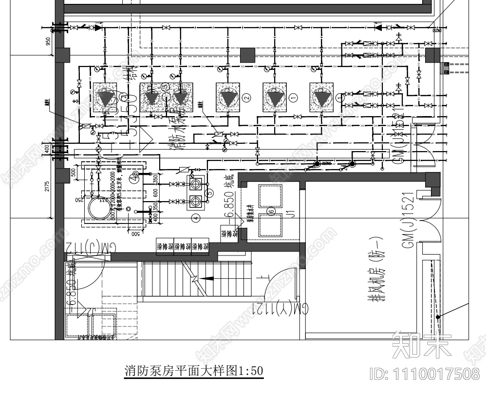 地库给排水cad施工图下载【ID:1110017508】