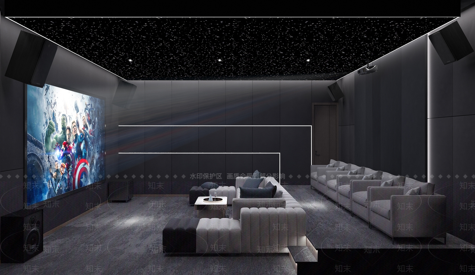 现代家居影音室3D模型下载【ID:1109937149】