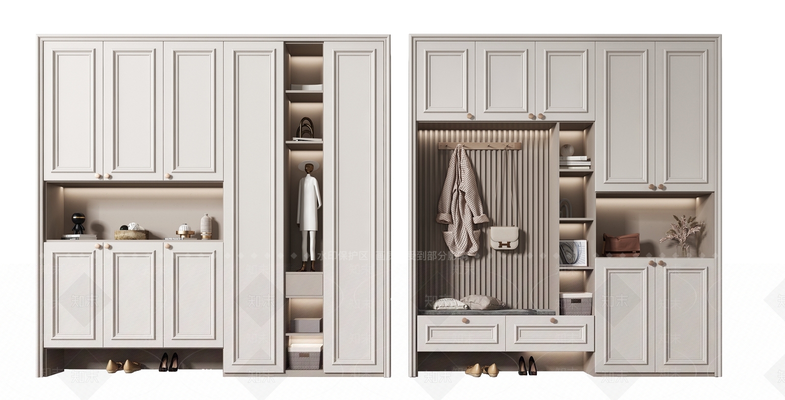 简欧鞋柜3D模型下载【ID:1109948369】