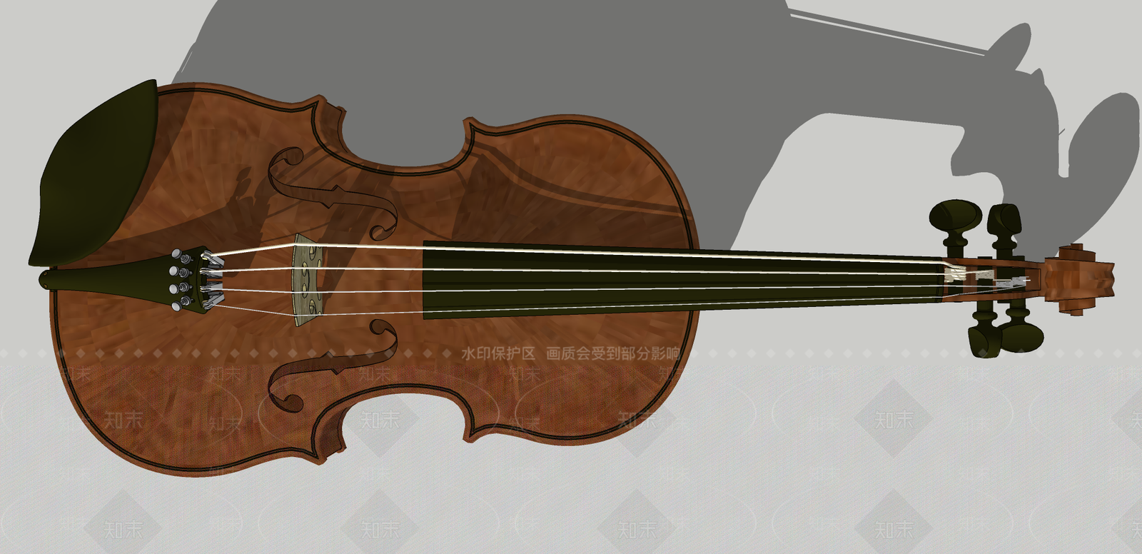 现代小提琴SU模型下载【ID:1109952793】