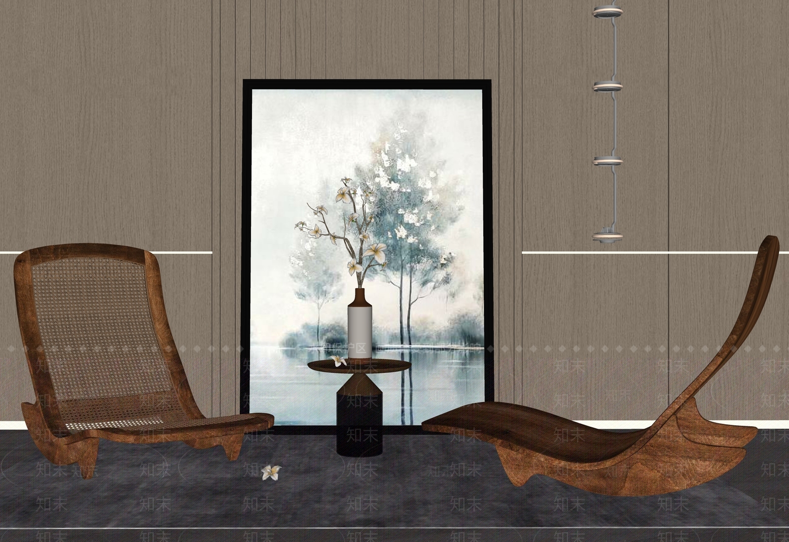 侘寂躺椅SU模型下载【ID:1109954432】
