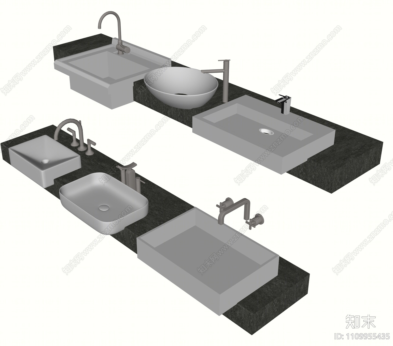 洗面盆SU模型下载【ID:1109955435】