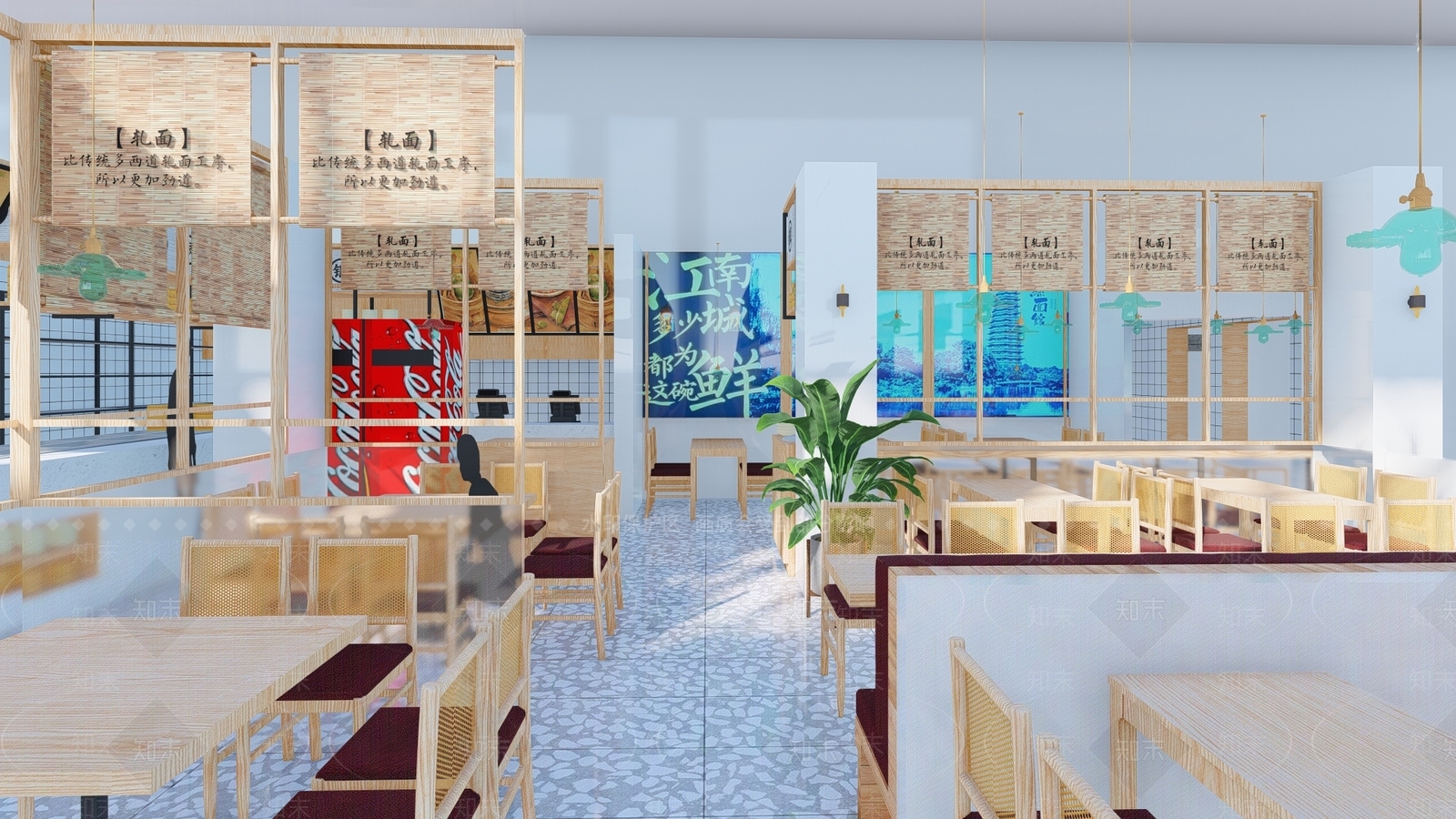 现代面馆中餐厅SU模型下载【ID:1109960580】