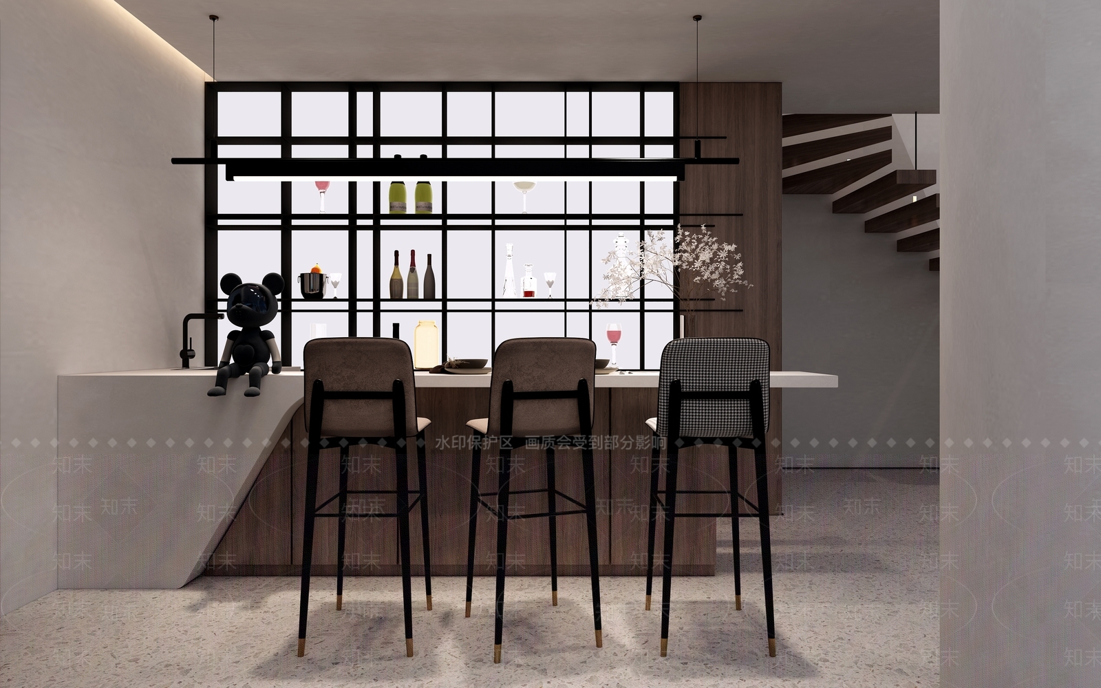 侘寂吧台3D模型下载【ID:1109971867】