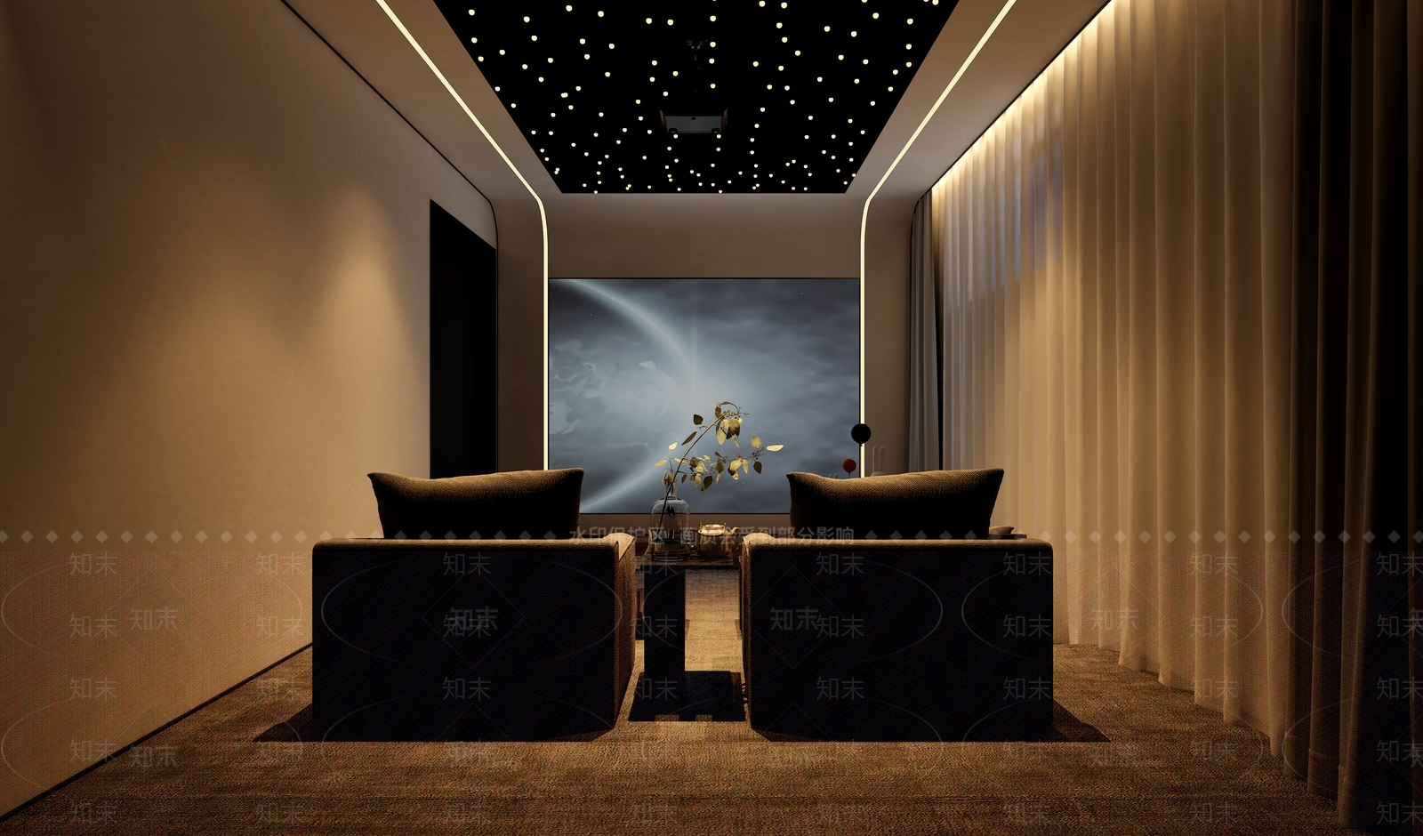 现代家居影音室3D模型下载【ID:1109975124】