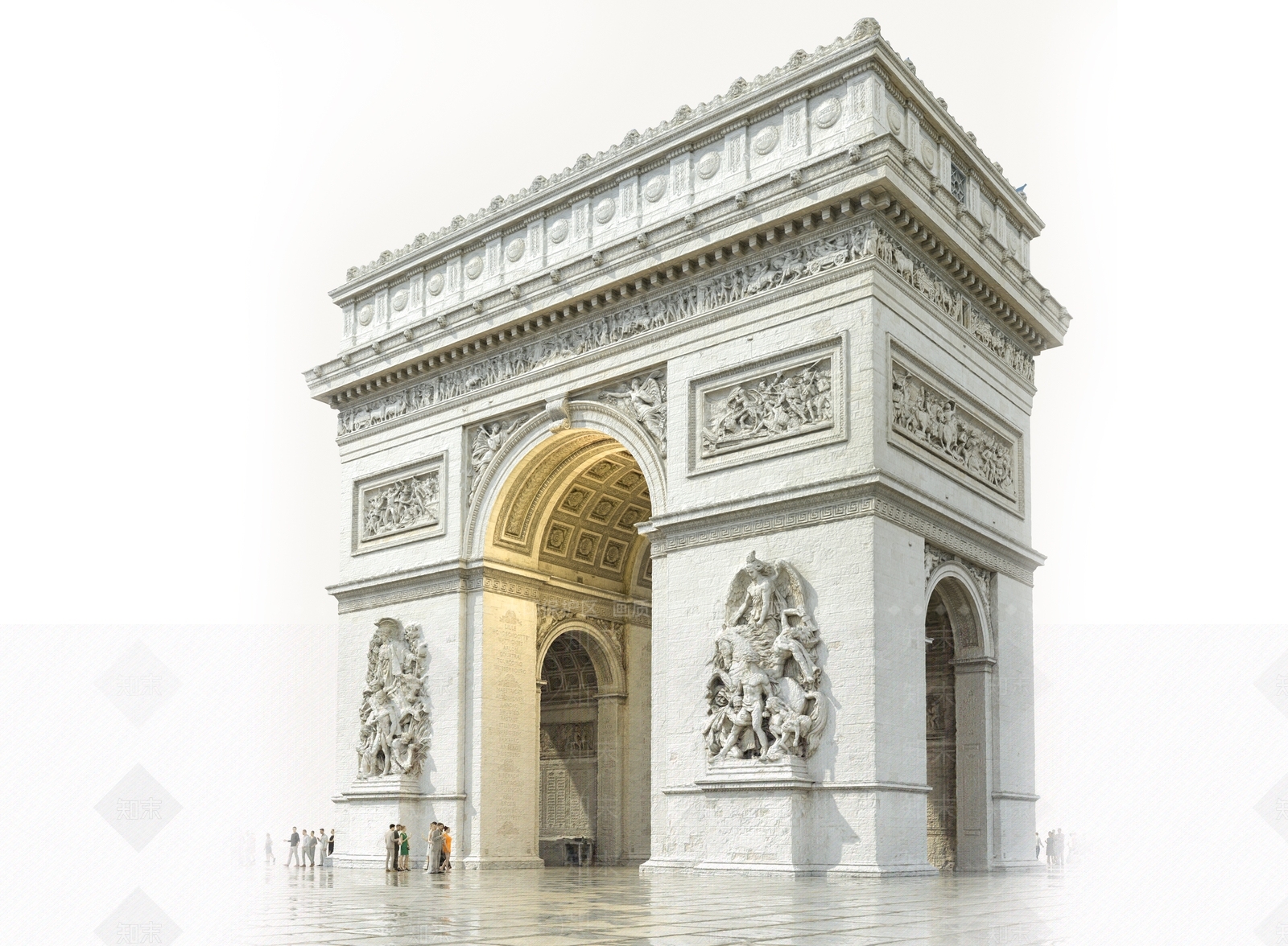 欧式古典雄狮凯旋门3D模型下载【ID:1109980454】