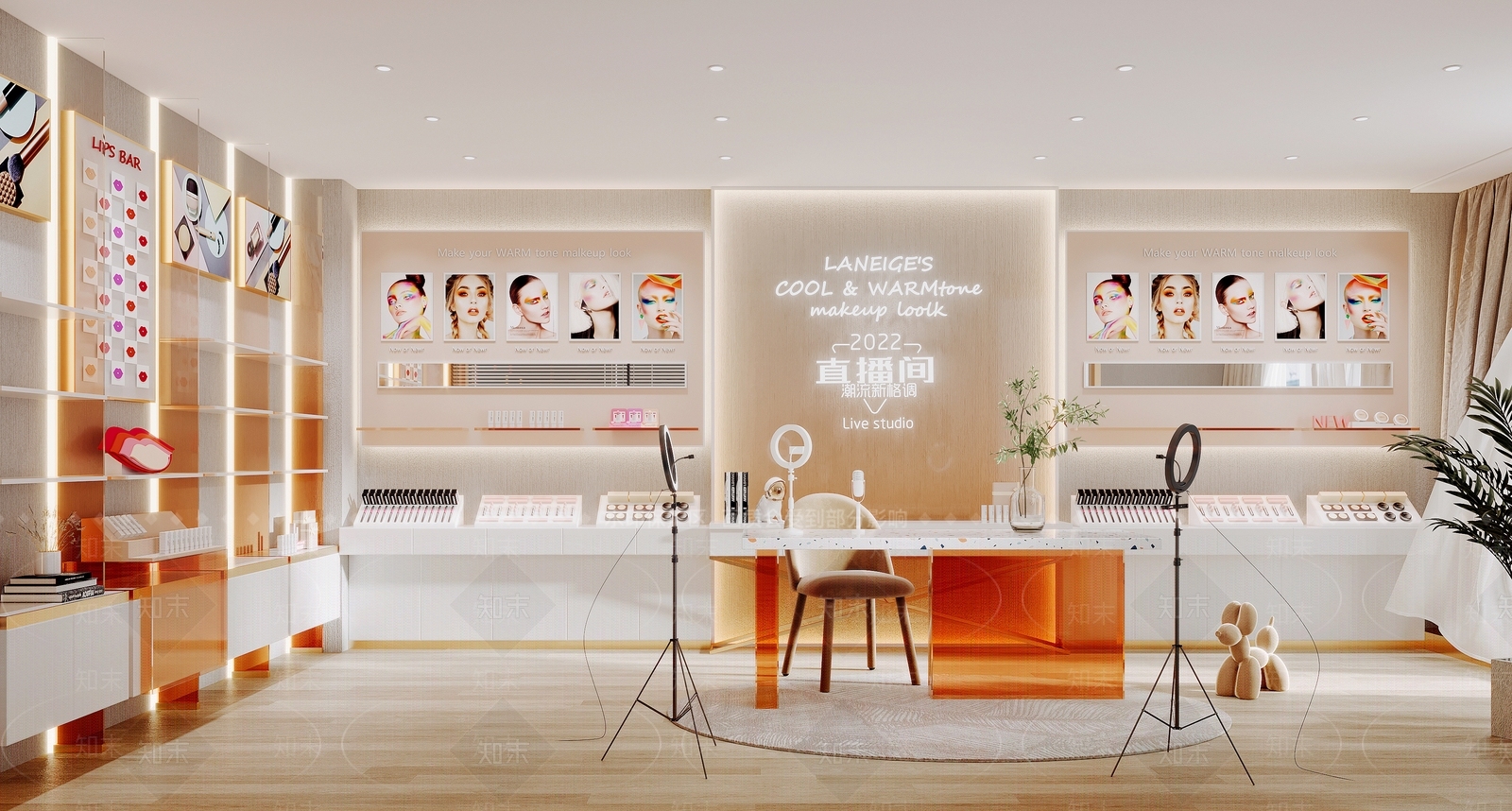 现代化妆品店直播间SU模型下载【ID:1109986789】