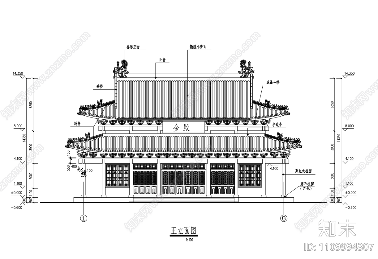 中式cad施工图下载【ID:1109994307】