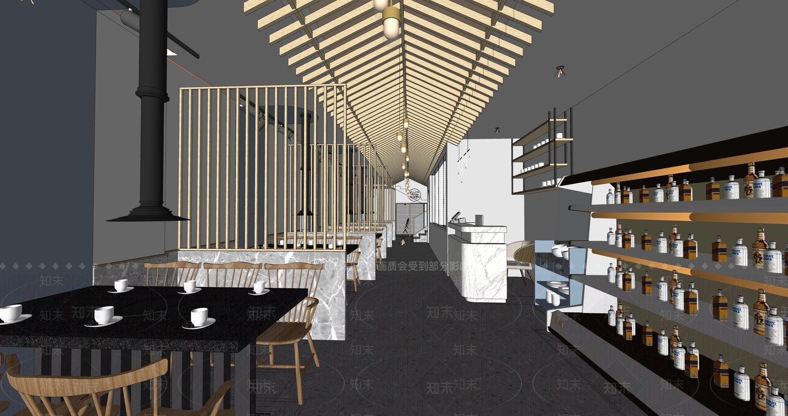 现代韩料店SU模型下载【ID:1109998995】
