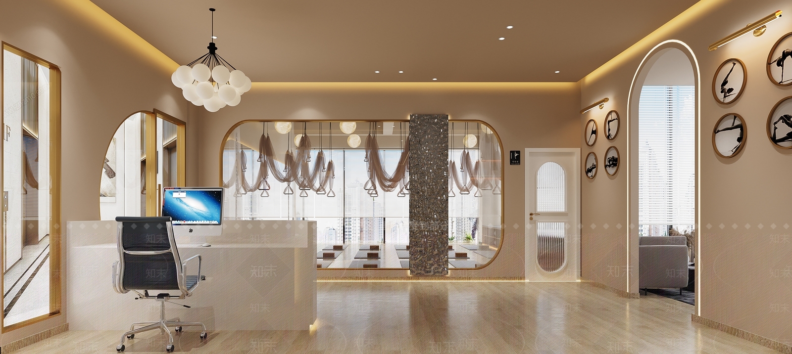 现代瑜伽室3D模型下载【ID:1110006502】