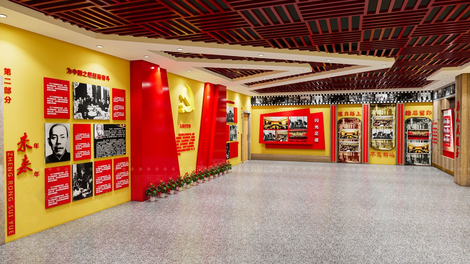 现代党建展厅SU模型下载【ID:1110007758】
