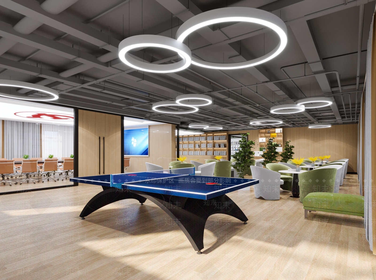 现代党员活动室3D模型下载【ID:1110018542】