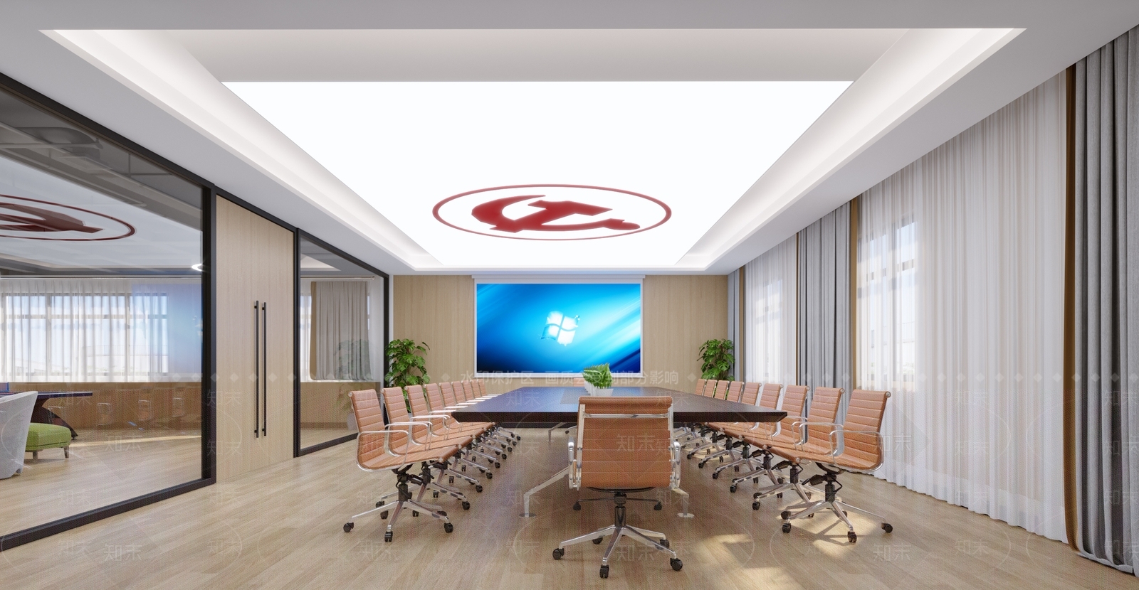现代党员活动室3D模型下载【ID:1110018542】