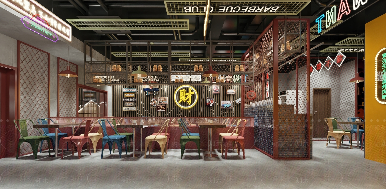 工业风烤肉店3D模型下载【ID:1110022565】
