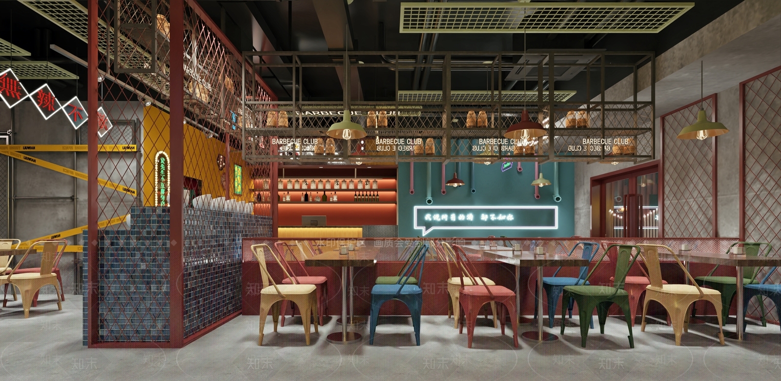 工业风烤肉店3D模型下载【ID:1110022565】