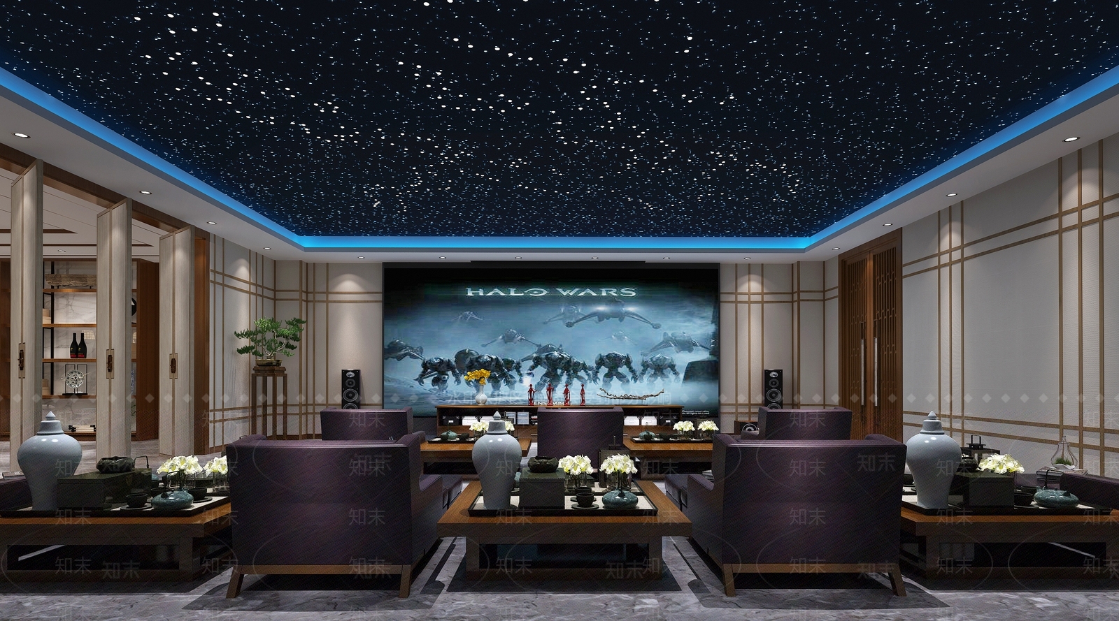 新中式家居影音室3D模型下载【ID:1110444524】