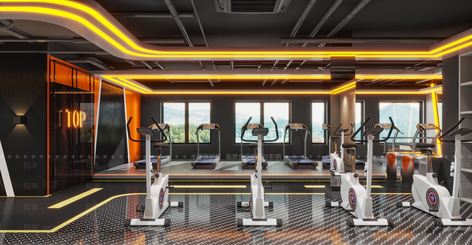现代健身房3D模型下载【ID:1110040094】