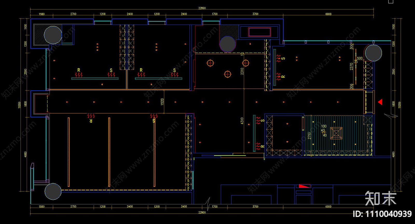 传媒公司办公室设计cad施工图下载【ID:1110040939】