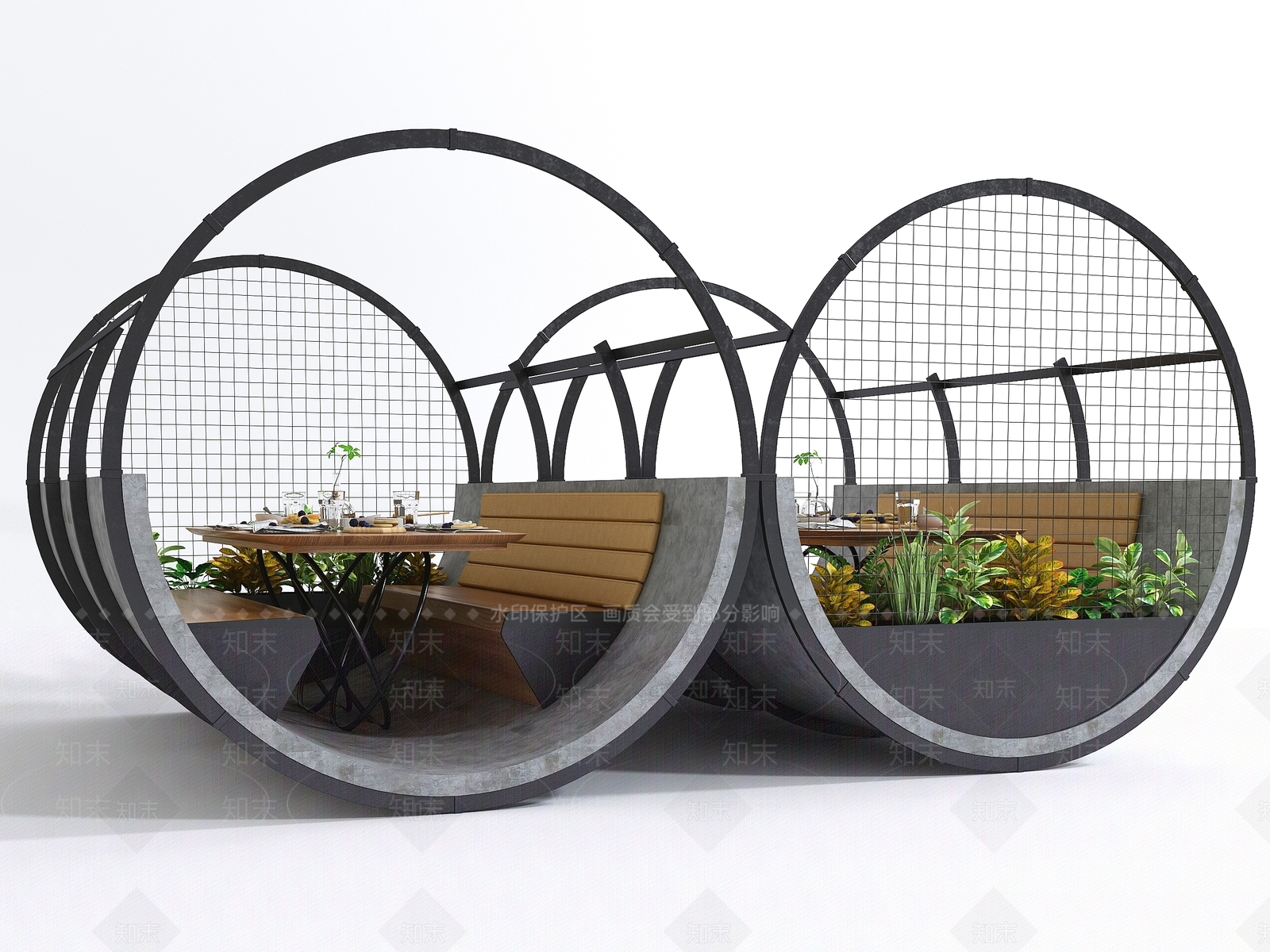 现代卡座沙发3D模型下载【ID:1110044537】