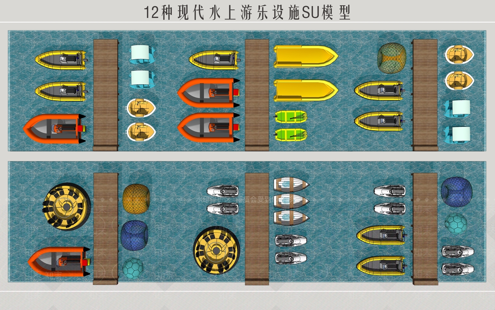 现代水上游船SU模型下载【ID:1110046133】