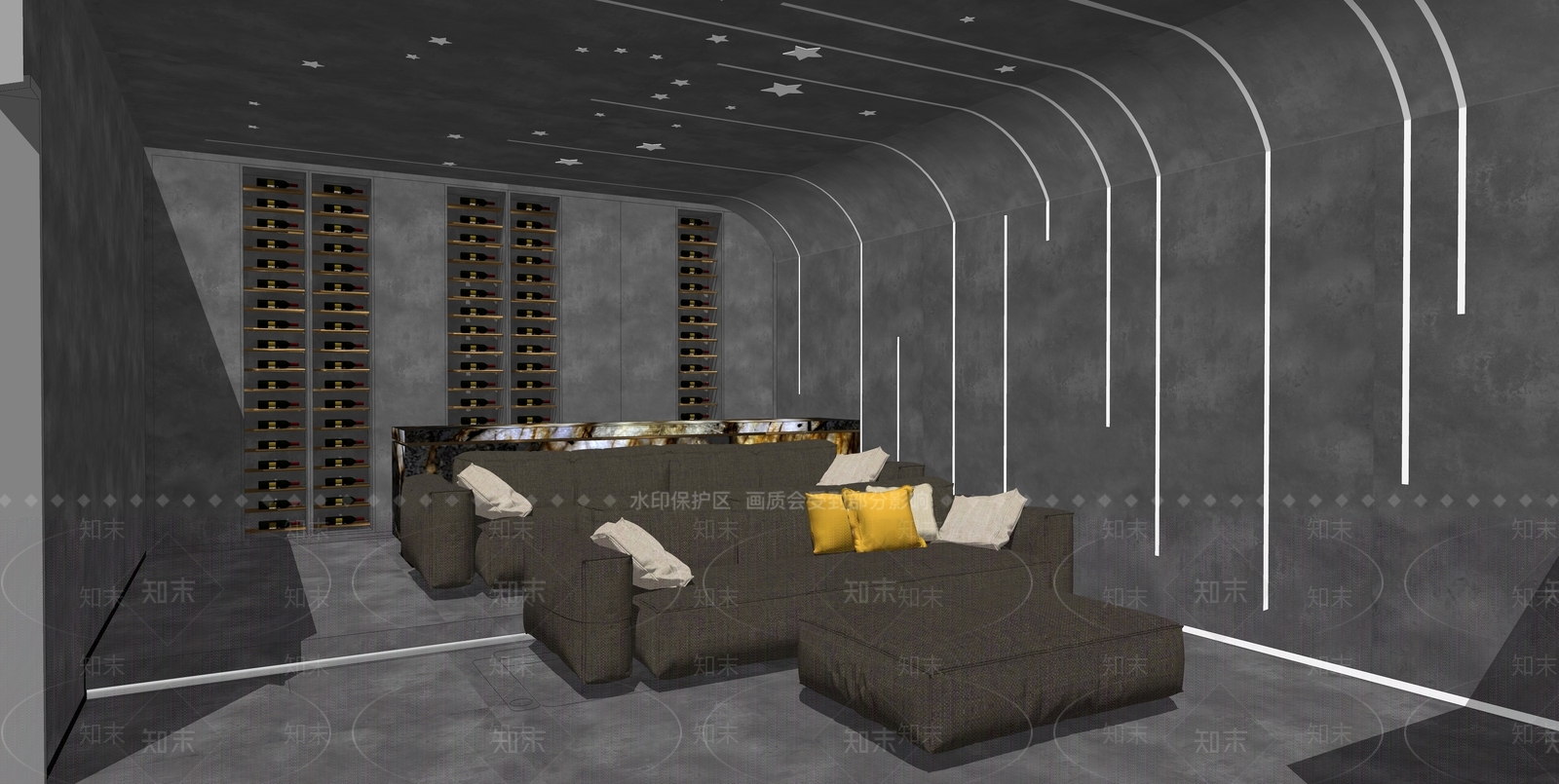 现代影音室SU模型下载【ID:1110050069】