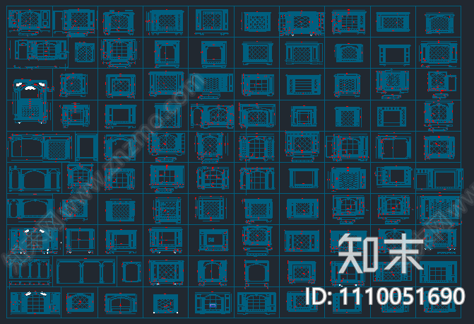 欧式古典石材背景墙cad施工图下载【ID:1110051690】