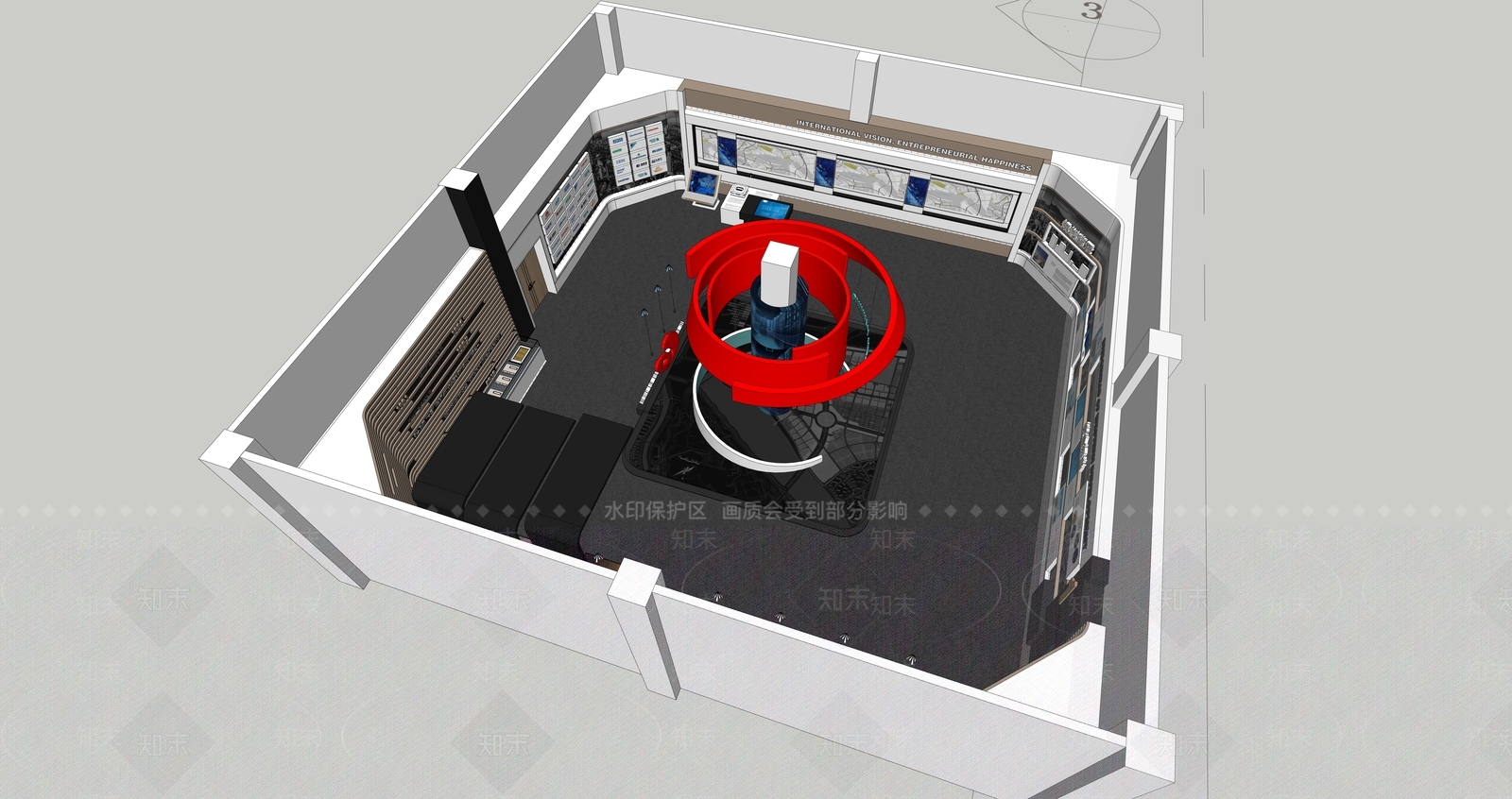现代商业展厅SU模型下载【ID:1110053542】