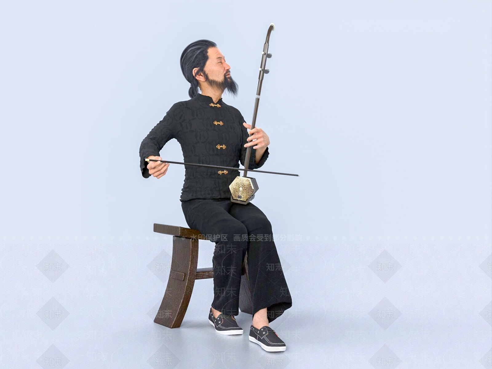 现代乐器演奏男人3D模型下载【ID:1110055044】