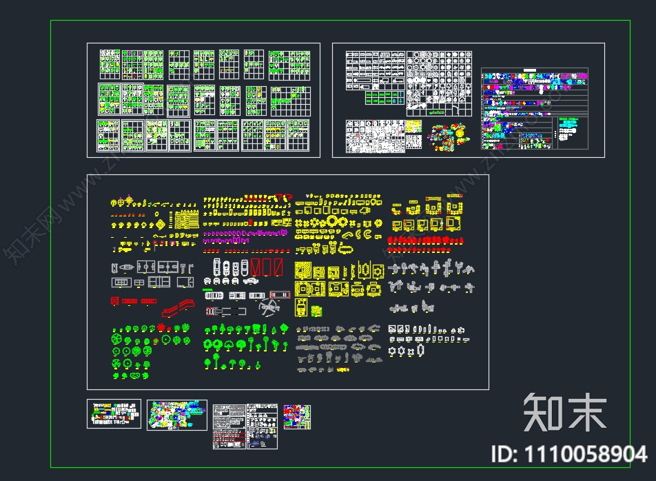 室内CAD平立面图库施工图下载【ID:1110058904】