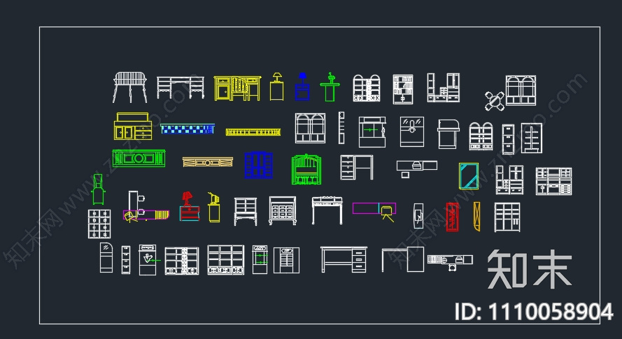 室内CAD平立面图库施工图下载【ID:1110058904】