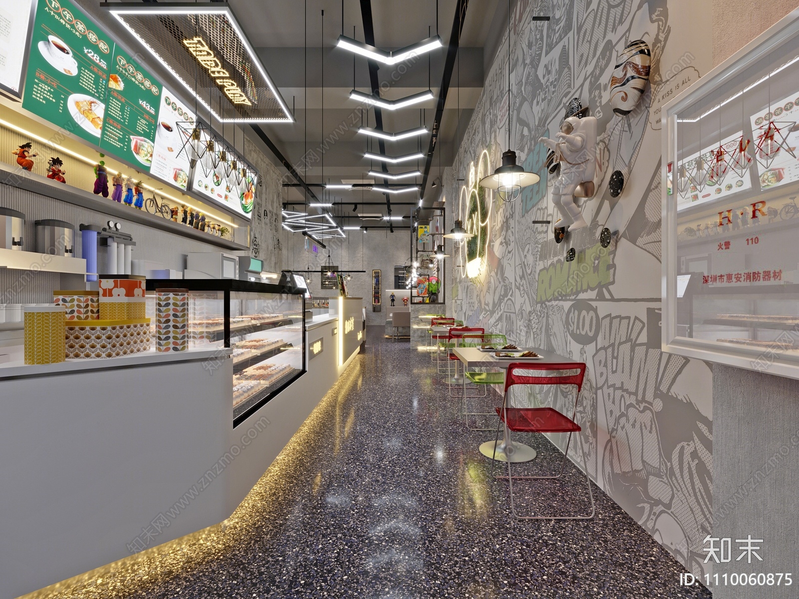 工业风甜品面包店3D模型下载【ID:1110060875】