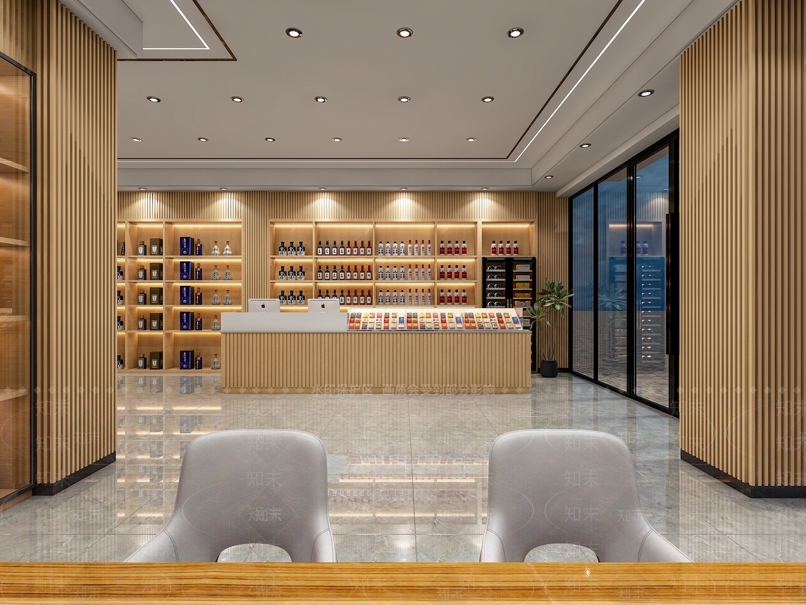 现代烟酒店3D模型下载【ID:1110060007】