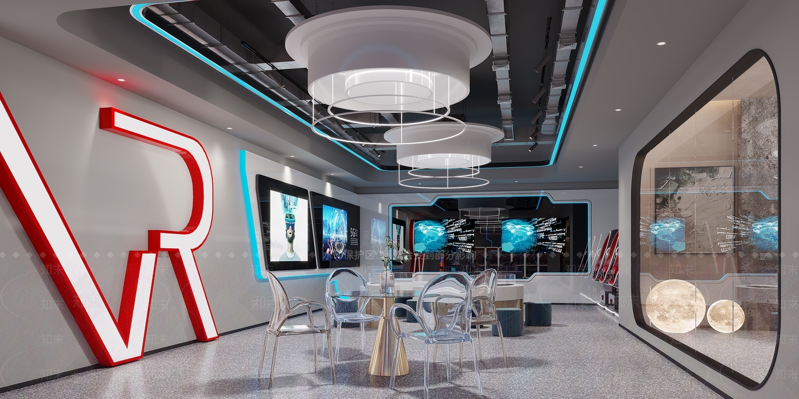 现代vr科技娱乐展厅3D模型下载【ID:1110061642】