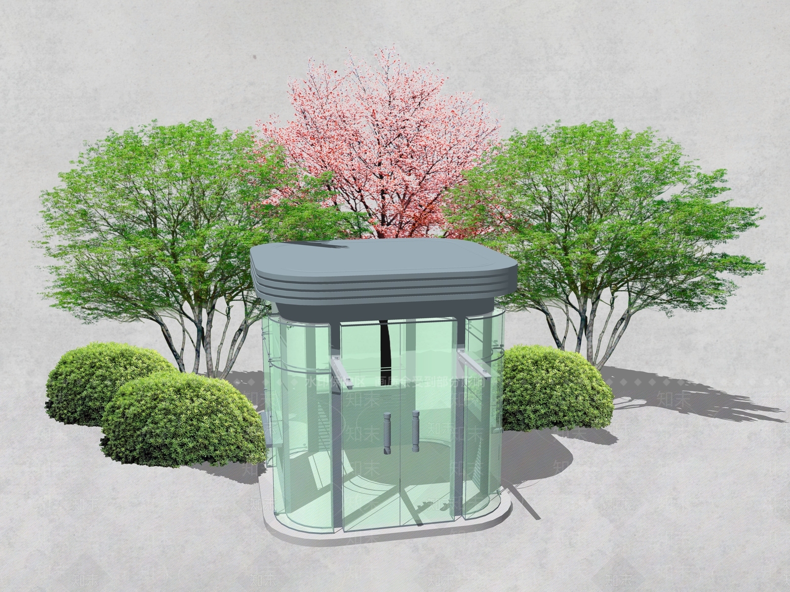 现代岗亭SU模型下载【ID:1110064955】