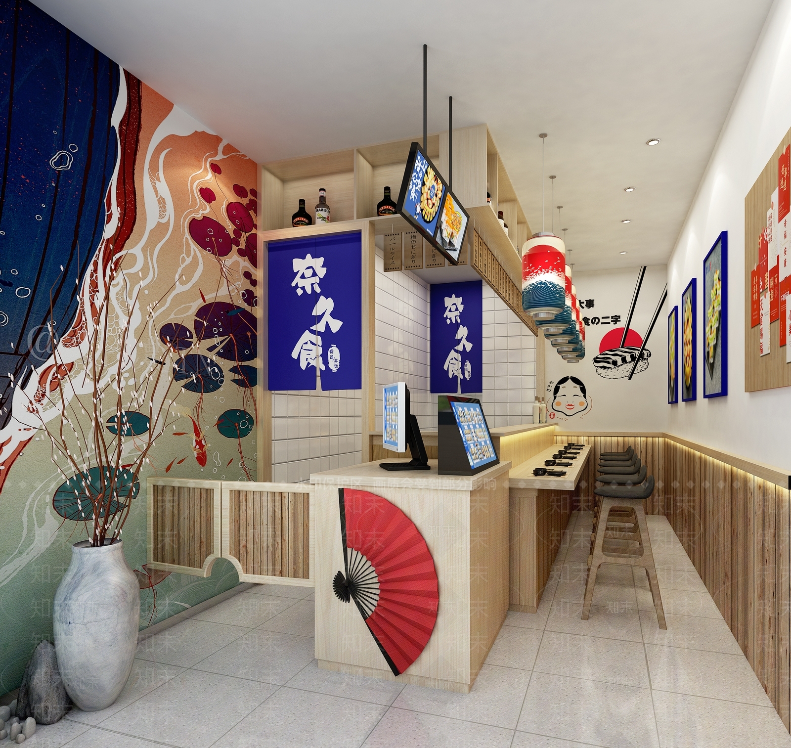 日式寿司店3D模型下载【ID:1110065641】