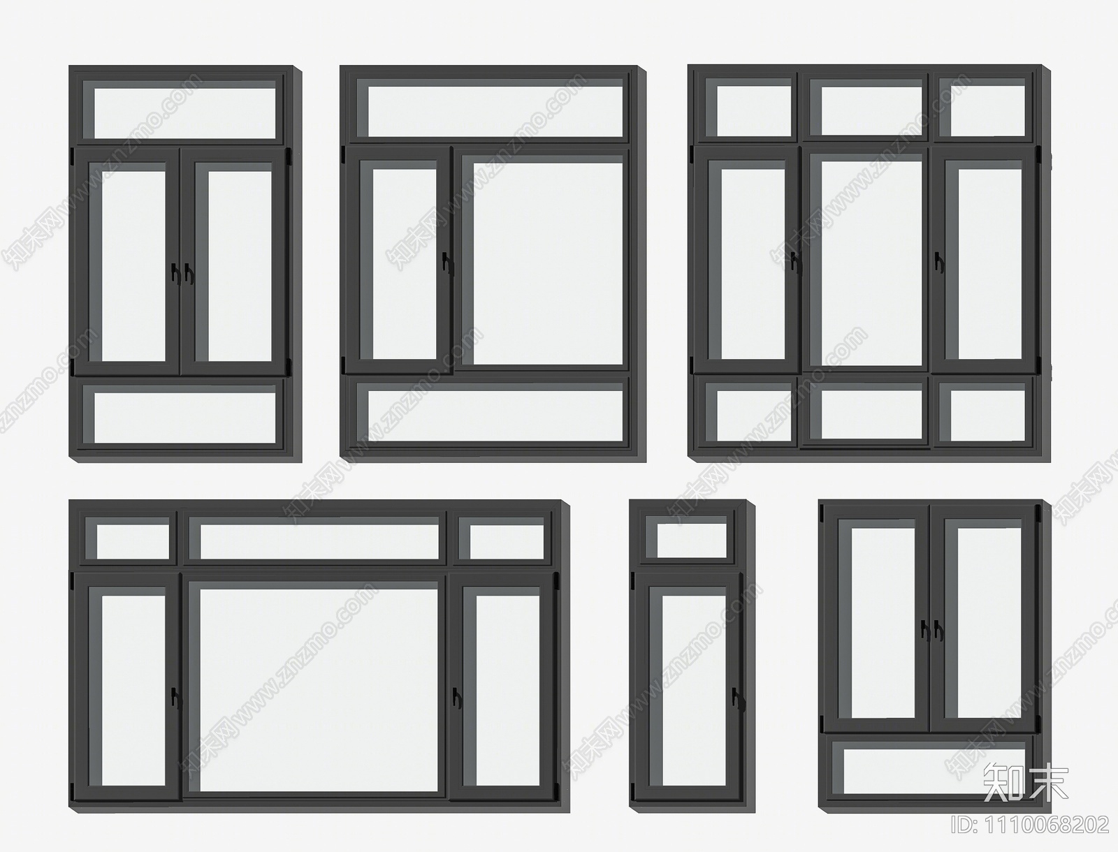 现代窗户组合SU模型下载【ID:1110068202】