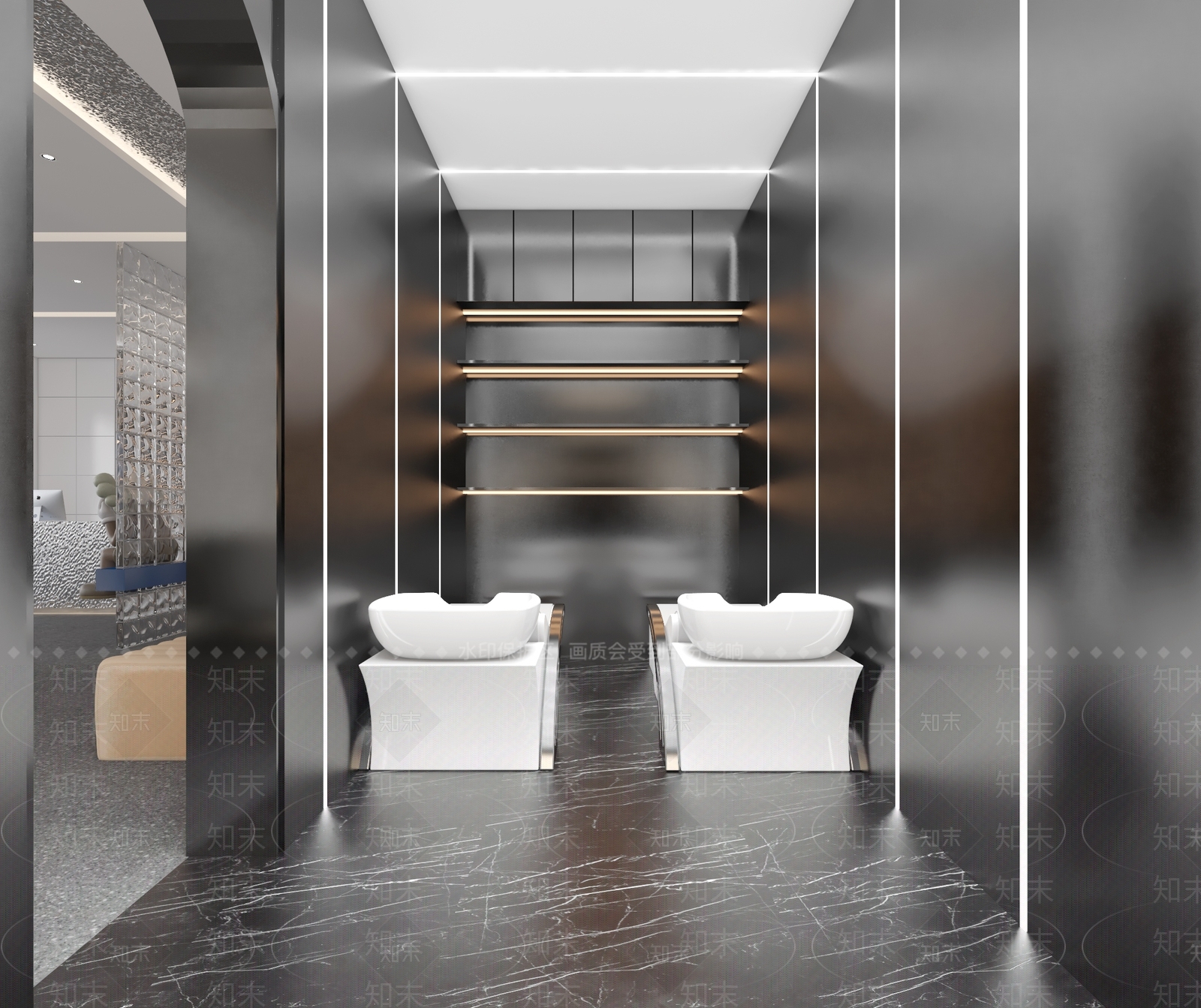 现代美发店3D模型下载【ID:1110075646】