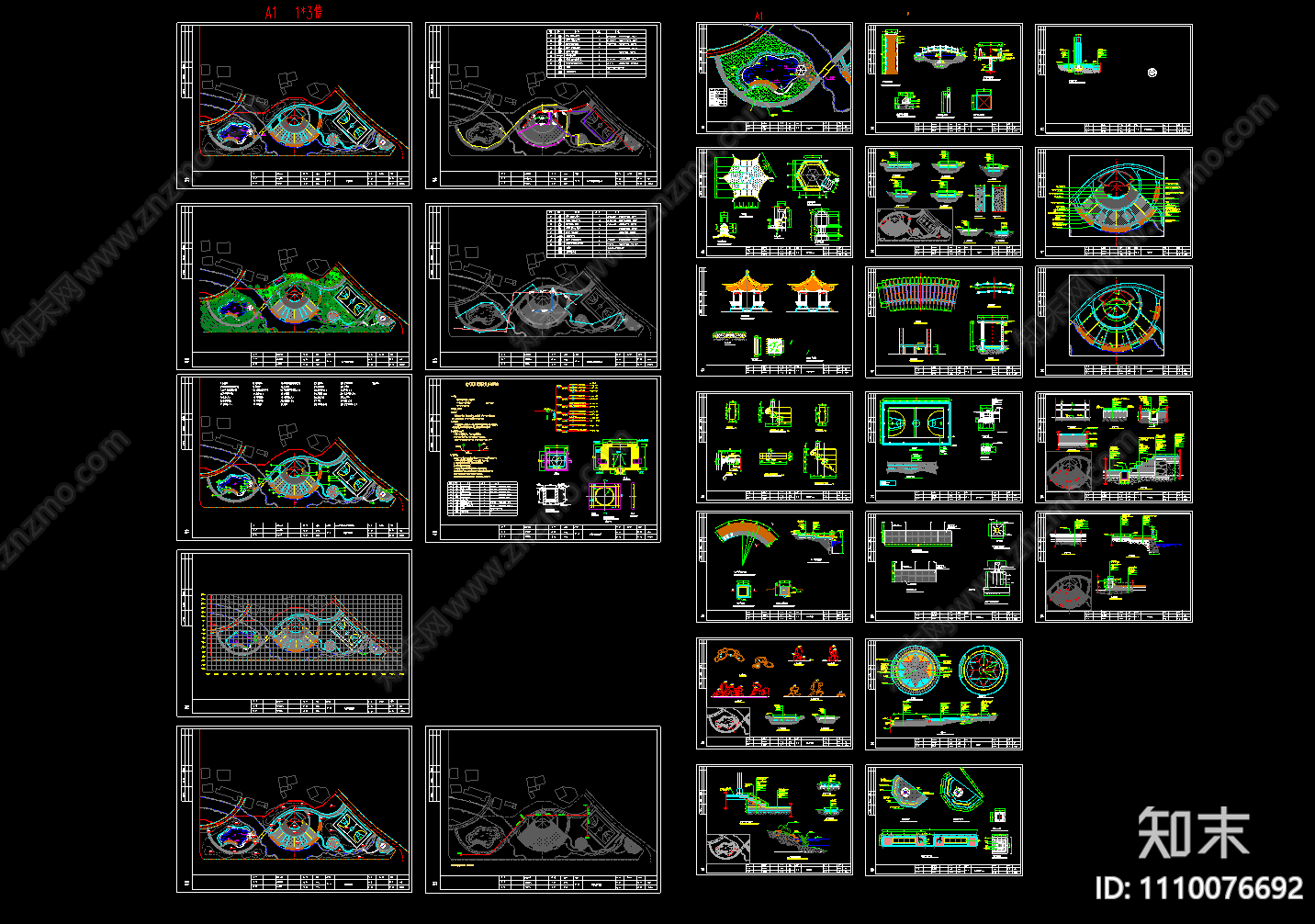公园景观绿化工程CAD施工图下载【ID:1110076692】