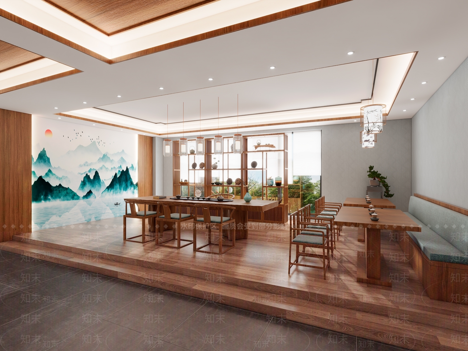 新中式茶室3D模型下载【ID:1110083202】