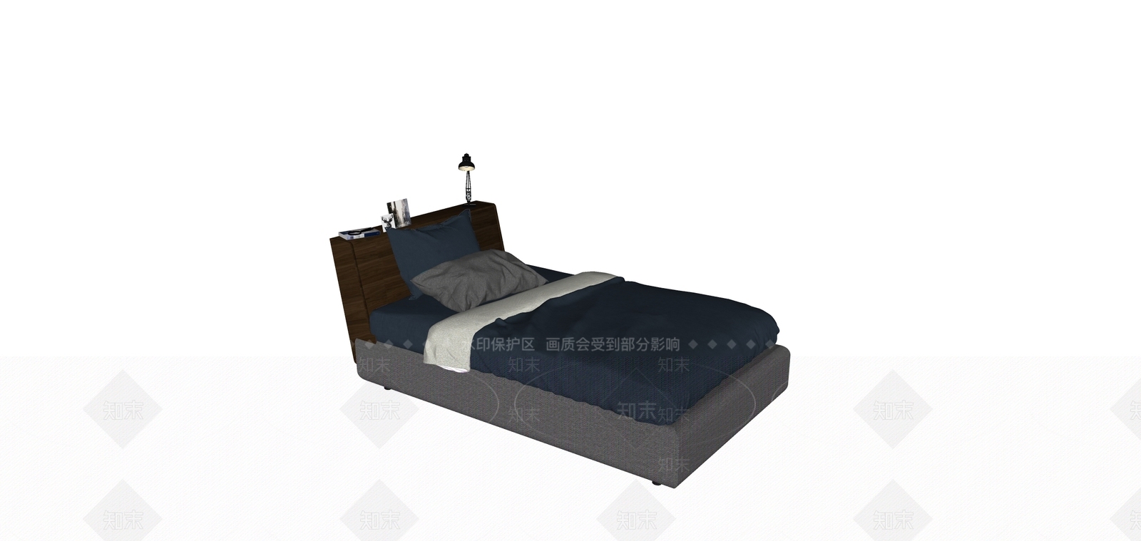 北欧单人床SU模型下载【ID:1110087039】