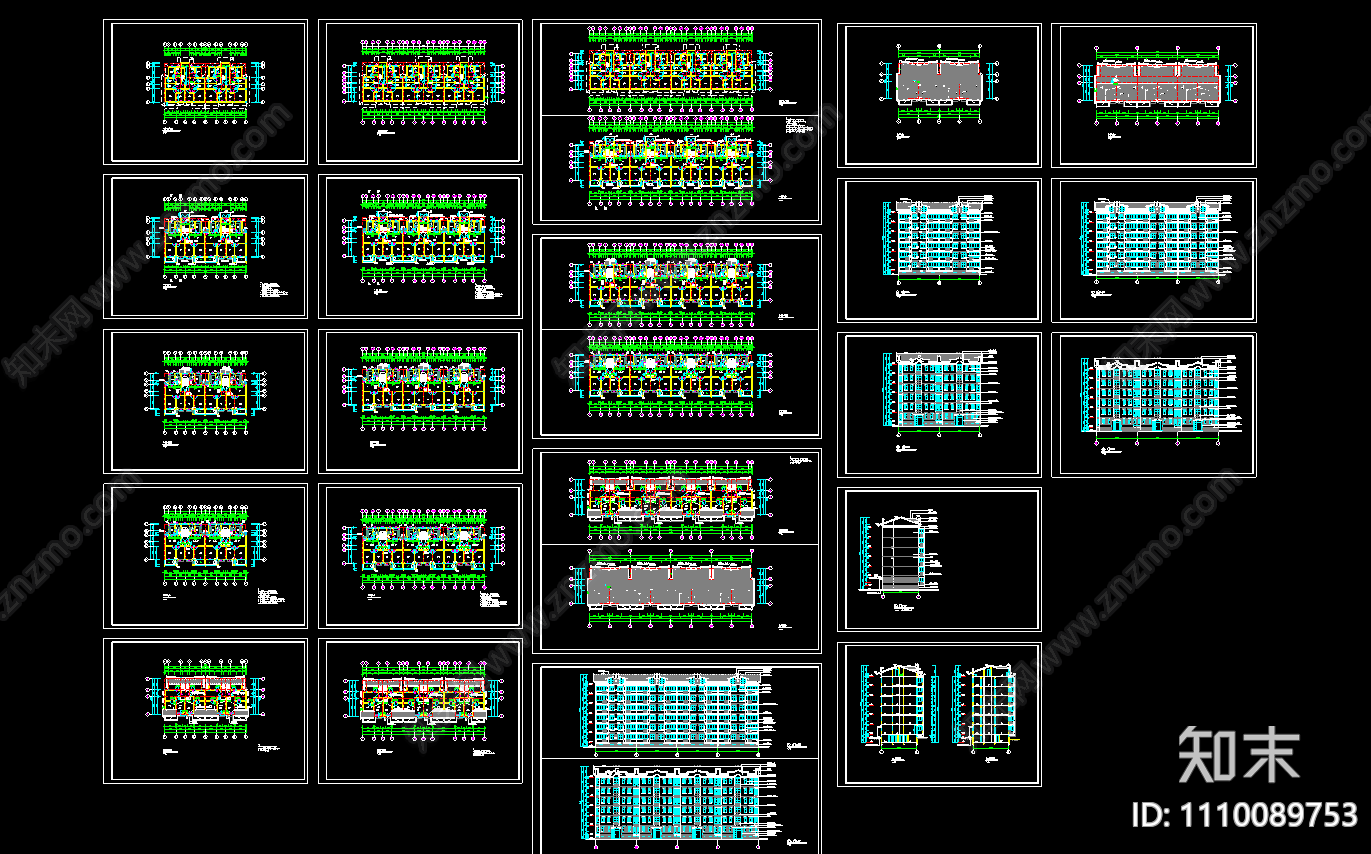某多层住宅全套CAD施工图下载【ID:1110089753】