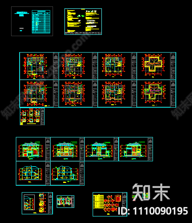 欧式简约自建别墅cad施工图下载【ID:1110090195】